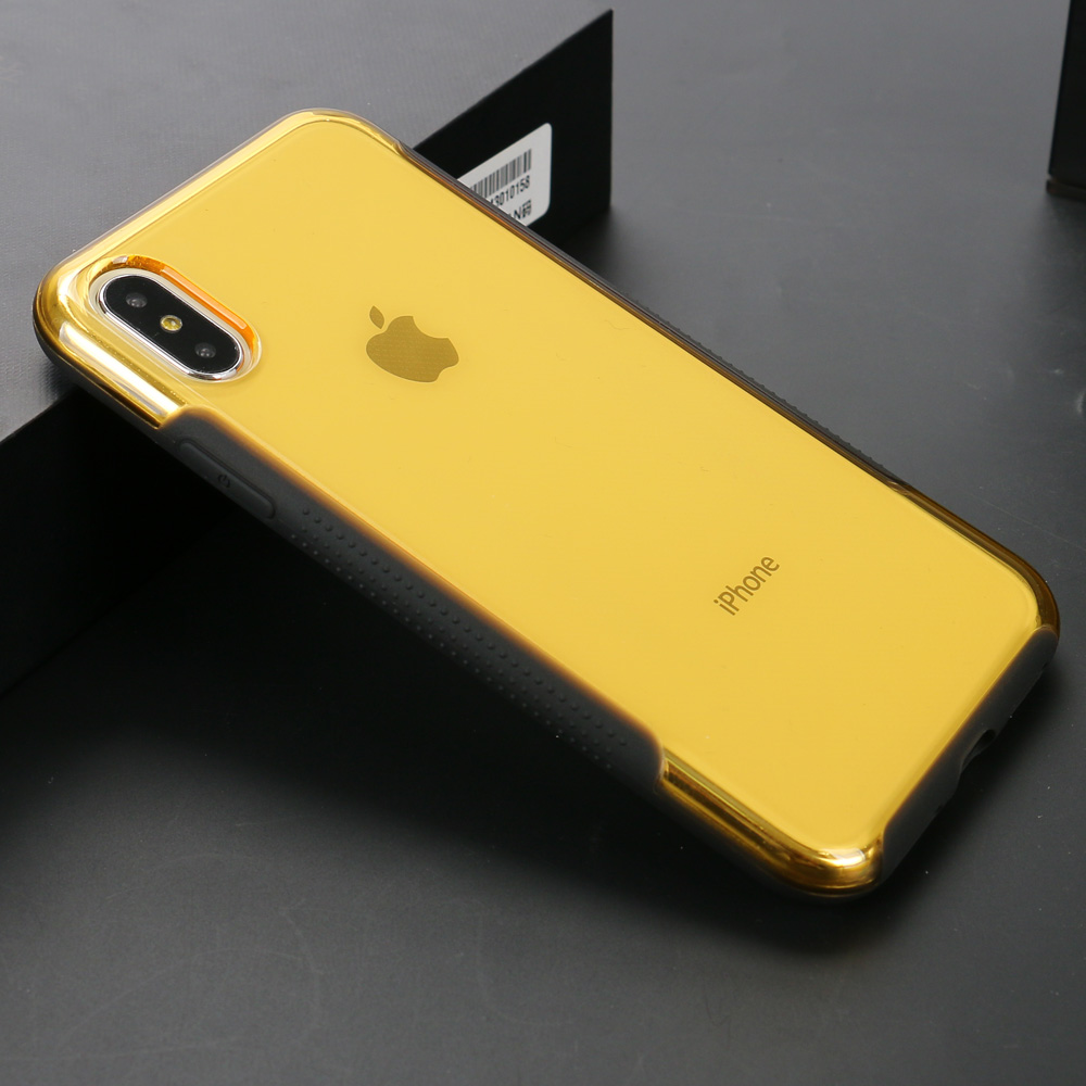 Apple iPhone X (Ten) Clear Armor Shell Hybrid Case (GOLD)